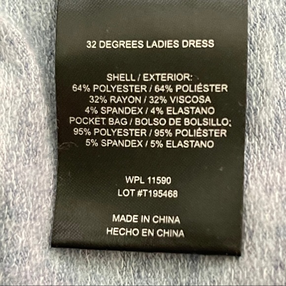 32 Degree Cool Dress With Side Pockets XXL Blue - Picture 8 of 9